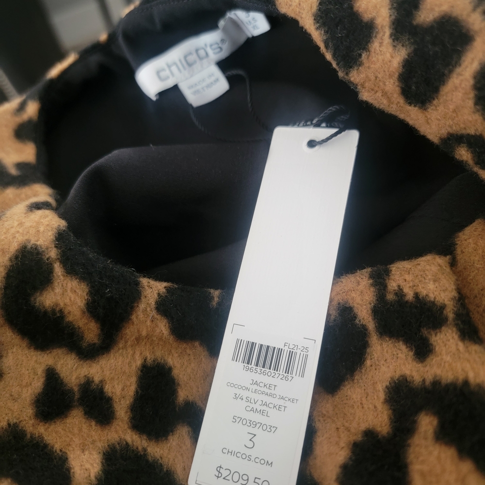 Chico's Tan and Black Leopard Cardigan - Picture 7 of 13